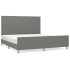 Cama sin colchón de tela gris oscuro 180x200