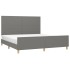 Cama sin colchón de tela gris oscuro 180x200
