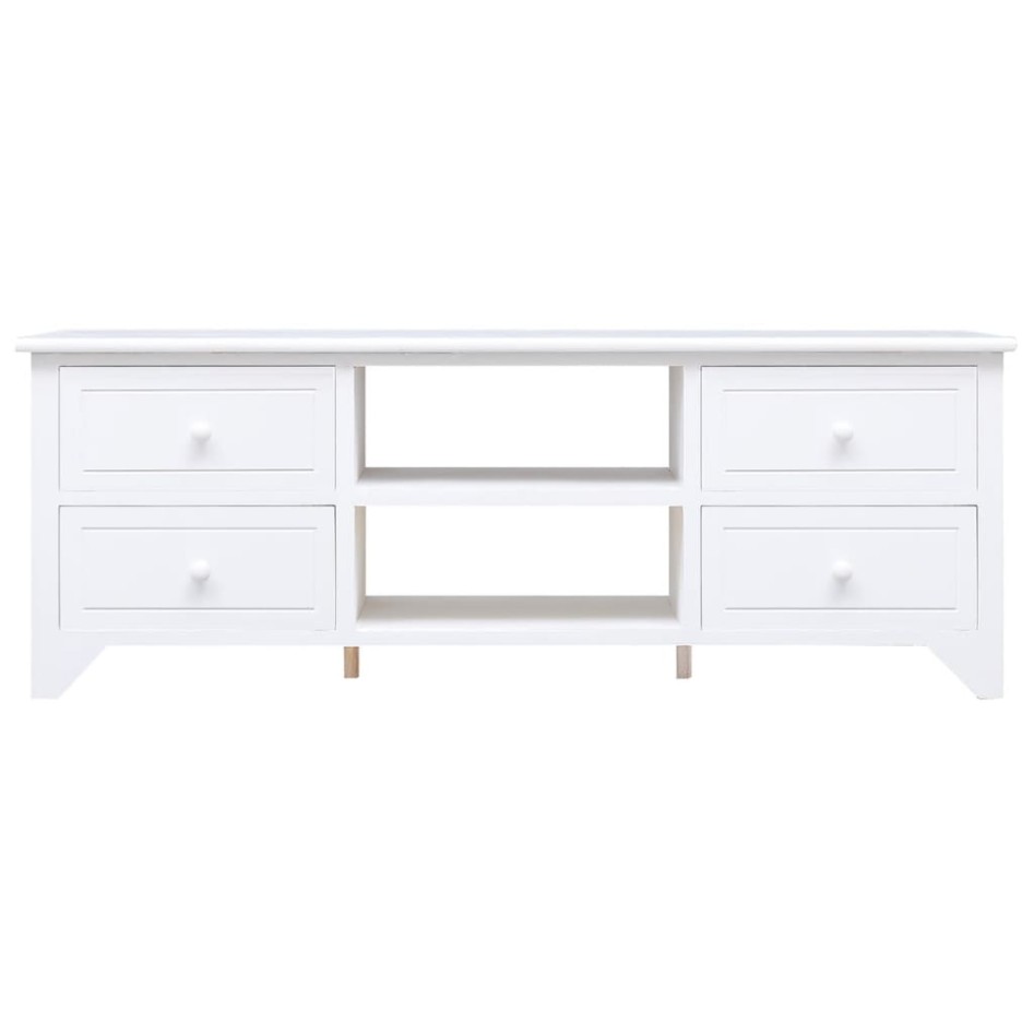 Mueble para TV madera maciza de paulownia blanco 108x30x40
