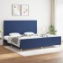 Cama sin colchón tela azul 200x200