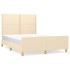 Cama sin colchón tela color crema 140x190