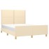Cama sin colchón tela color crema 140x190