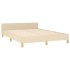 Cama sin colchón tela color crema 140x190