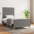 Estructura de cama sin colchón tela gris oscuro 90x190
