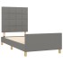 Estructura de cama sin colchón tela gris oscuro 90x190