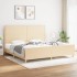 Cama sin colchón tela color crema 200x200