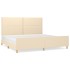 Cama sin colchón tela color crema 200x200