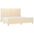 Cama sin colchón tela color crema 200x200