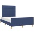Estructura de cama sin colchón tela azul 120x200