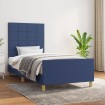 Estructura de cama sin colchón tela azul 100x200 cm