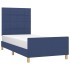 Estructura de cama sin colchón tela azul 100x200