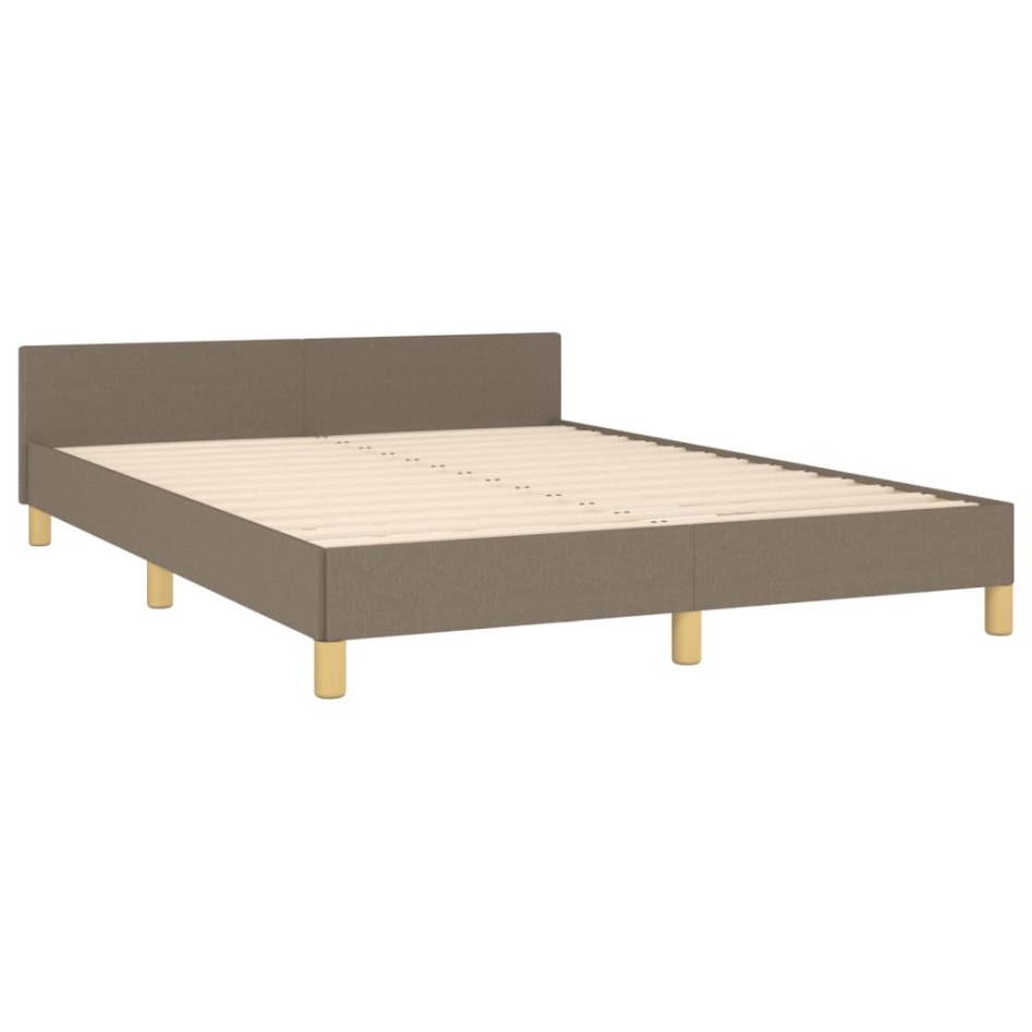 Cama sin colchón tela gris taupe 140x190