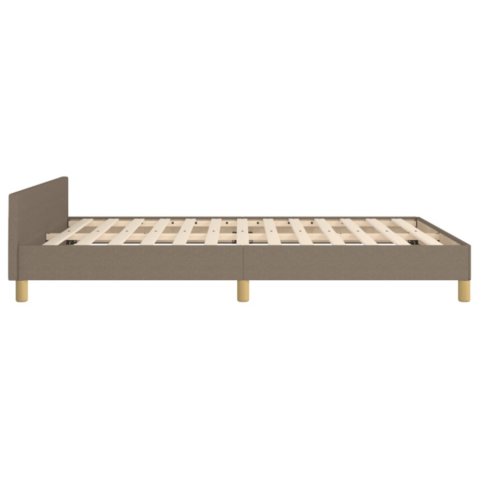 Cama sin colchón tela gris taupe 140x190