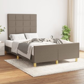 Estructura de cama sin colchón tela gris taupe 120x200