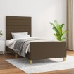 Estructura de cama sin colchón tela marrón oscuro 80x200 cm