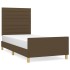 Estructura de cama sin colchón tela marrón oscuro 80x200