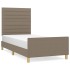 Estructura de cama sin colchón tela gris taupe 90x190