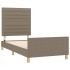Estructura de cama sin colchón tela gris taupe 90x190