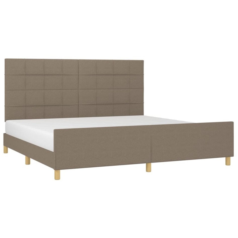 Cama sin colchón tela gris taupe 200x200