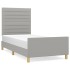 Estructura de cama sin colchón tela gris claro 90x190