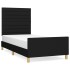 Estructura de cama sin colchón tela negro 90x190