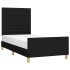 Estructura de cama sin colchón tela negro 90x190