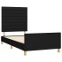 Estructura de cama sin colchón tela negro 90x190