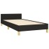 Estructura de cama sin colchón tela negro 90x190