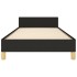 Estructura de cama sin colchón tela negro 90x190