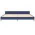 Cama sin colchón tela azul 200x200