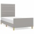 Estructura de cama sin colchón tela gris claro 90x200