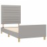 Estructura de cama sin colchón tela gris claro 90x200