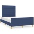 Estructura de cama sin colchón tela azul 120x200
