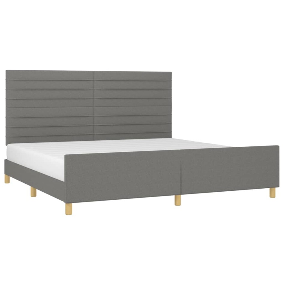 Cama sin colchón tela gris oscuro 200x200