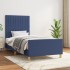 Estructura de cama sin colchón tela azul 80x200