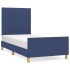 Estructura de cama sin colchón tela azul 80x200