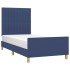Estructura de cama sin colchón tela azul 80x200