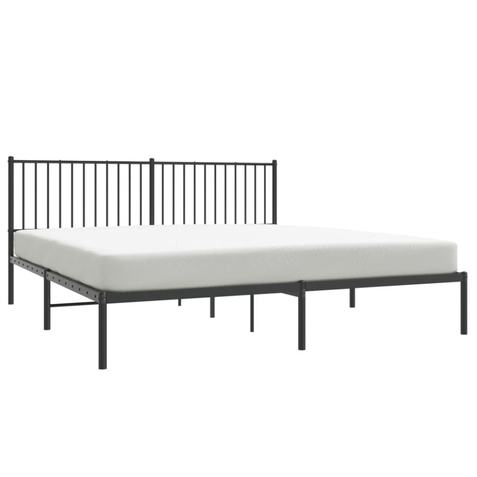 Estructura de cama con cabecero metal negro 183x213