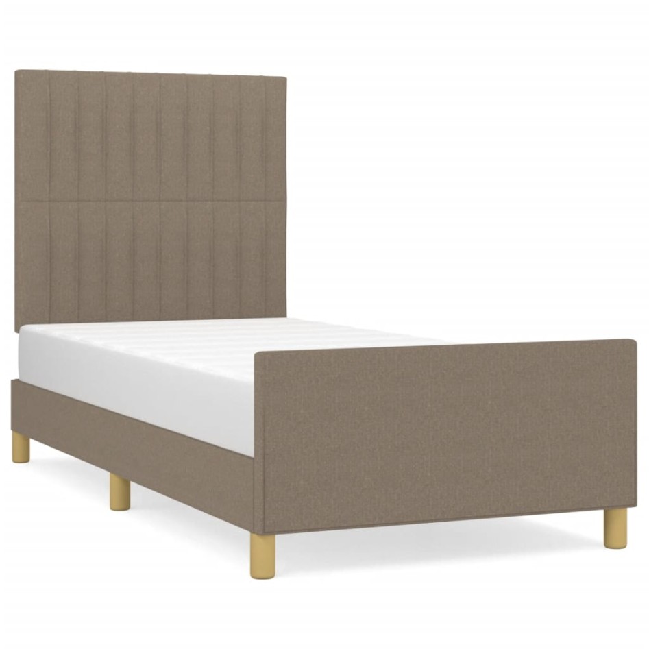 Estructura de cama sin colchón tela gris taupe 80x200