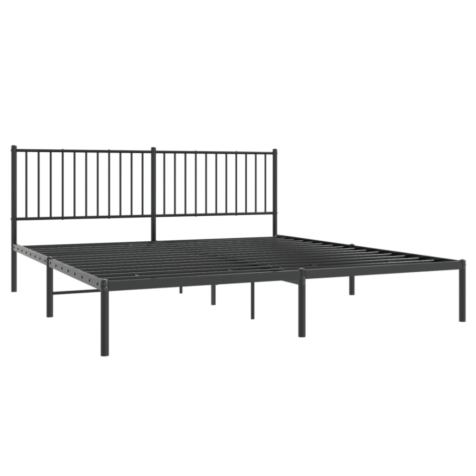 Estructura de cama con cabecero metal negro 183x213