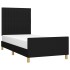 Estructura de cama sin colchón tela negro 90x200