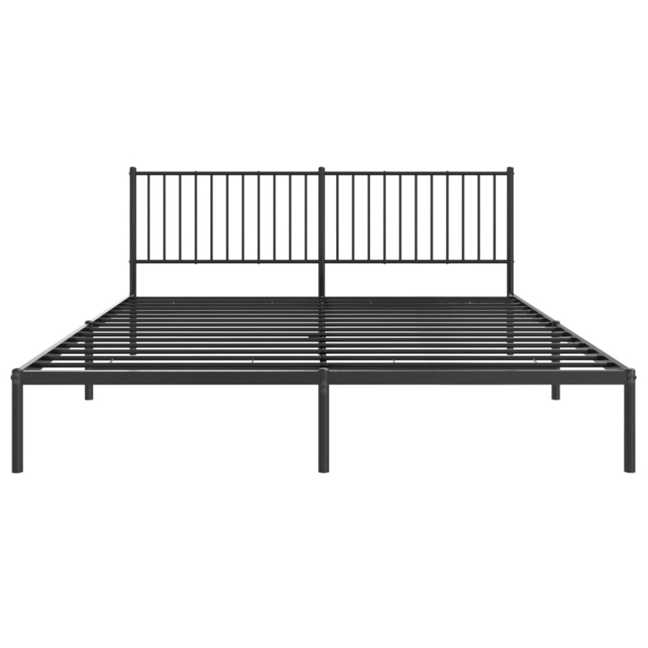 Estructura de cama con cabecero metal negro 183x213
