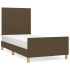 Estructura de cama sin colchón tela marrón oscuro 90x190