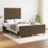 Estructura de cama sin colchón tela marrón oscuro 120x200