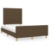 Estructura de cama sin colchón tela marrón oscuro 120x200