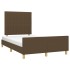 Estructura de cama sin colchón tela marrón oscuro 120x200