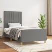 Estructura de cama sin colchón tela gris oscuro 90x190 cm