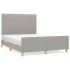 Cama sin colchón tela gris claro 140x200