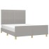 Cama sin colchón tela gris claro 140x200