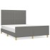 Cama sin colchón tela gris oscuro 140x190